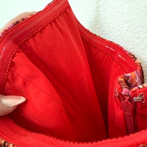 AMUR Strapless Maxi Dress Red Kaleidoscope Paisley NWT Sustainable Size 10 - Picture 6 of 10